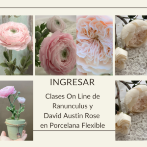 David Austin y Ranúnculus en Porcelana